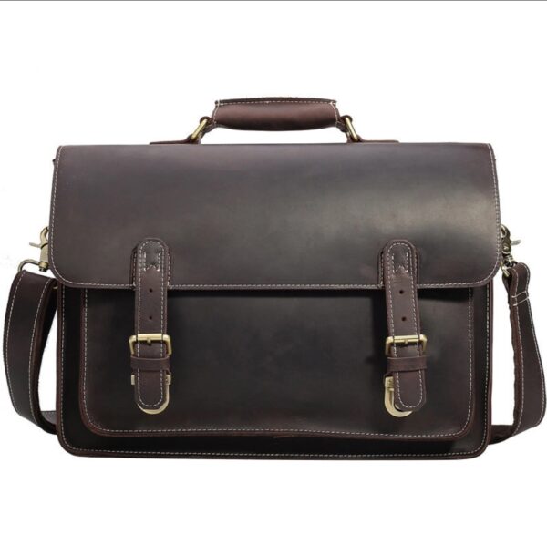 Vintage Dark Leder Aktentasche – Bild 3
