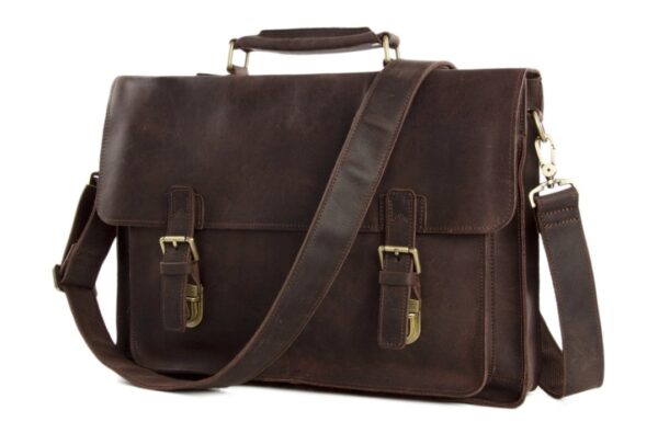 Vintage Dark Leder Aktentasche – Bild 6