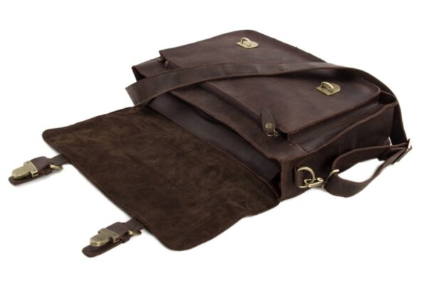 Vintage Dark Leder Aktentasche – Bild 9
